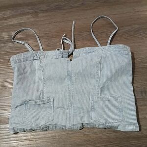 American Eagle Outfitters Blue Striped Crop Top